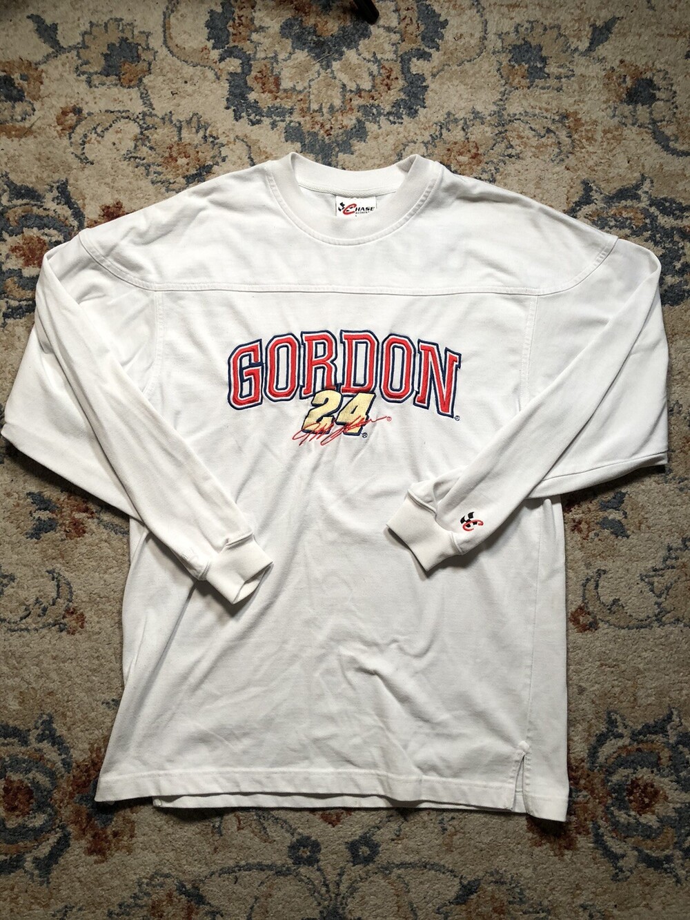 VTG Chase Authentics Jeff Gordon NASCAR Long Sleeve Shirt Embroidered Logos L